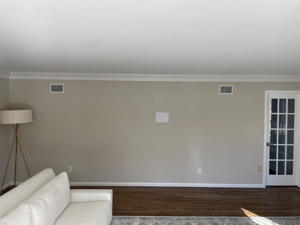 large blank client wall in home