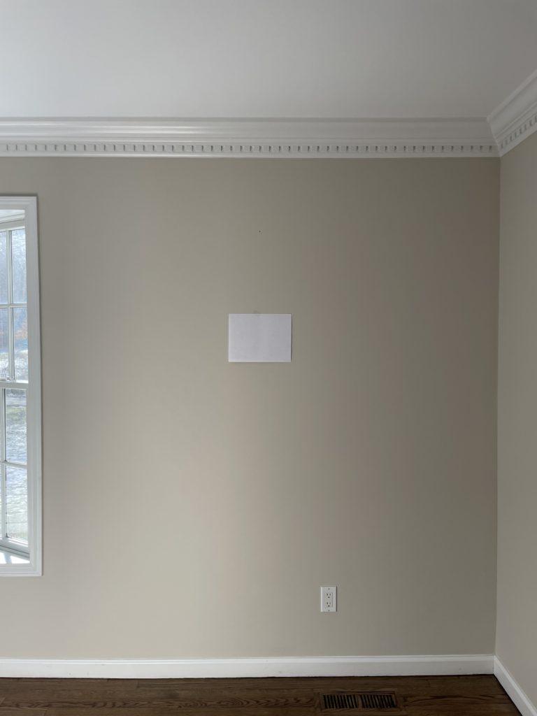 small blank client wall with open window