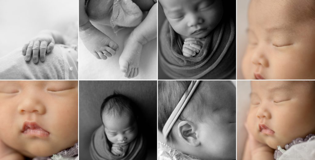 color and black and white newborn layout