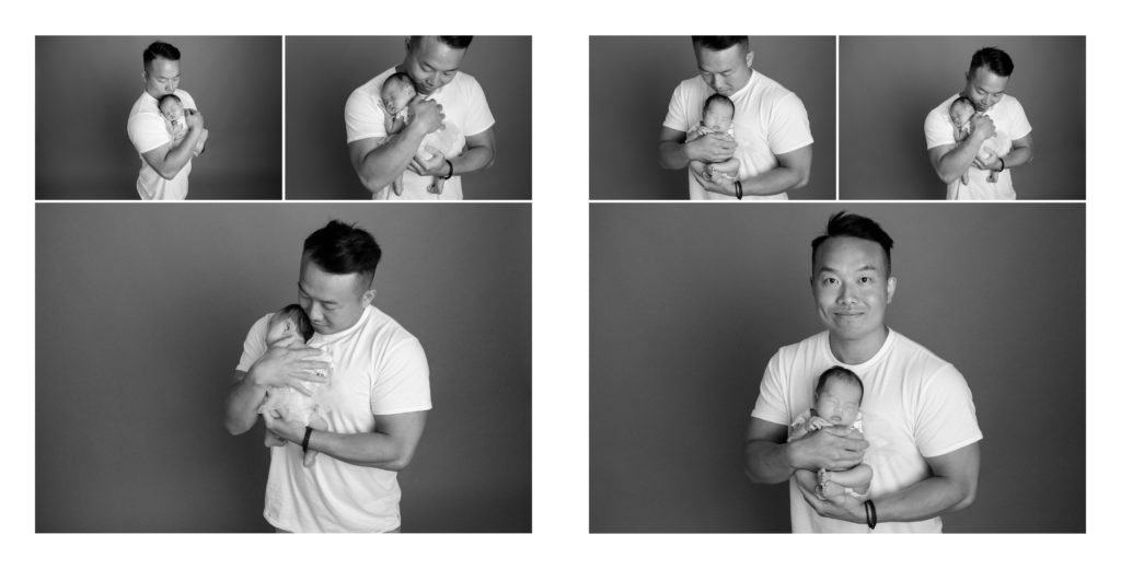 black and white father son portraits