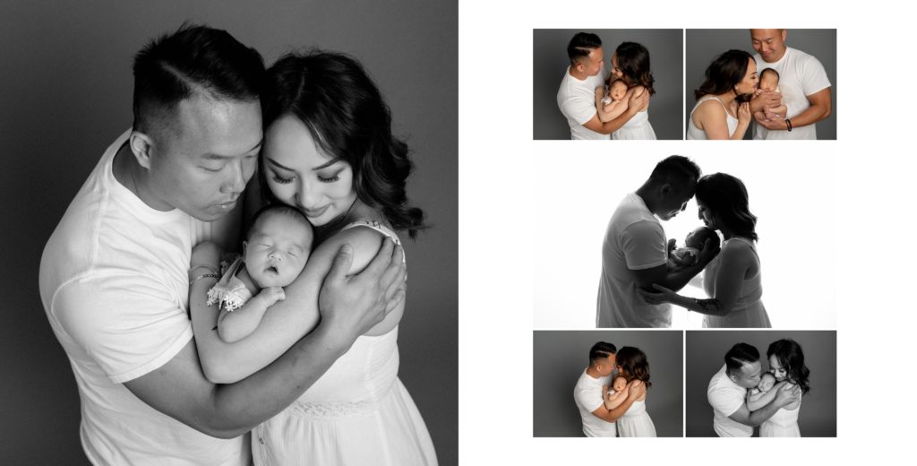 mixed black and white and color imagery layout