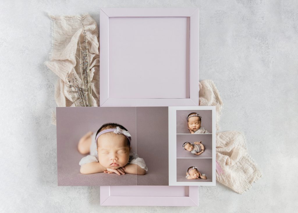 newborn portrait layout in baby book